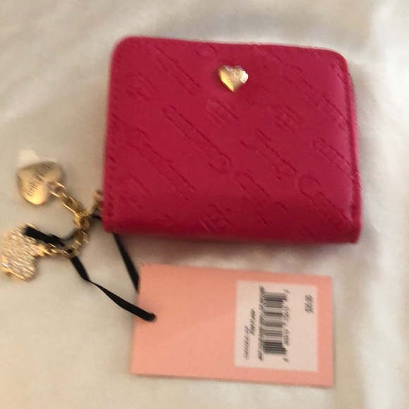 Juicy Couture Pink Flash Not Your Babe Small Zip Around Bifold Wallet NWT - Picture 3 of 16